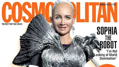 Humanoid robot Sophia - a citizen of Saudi Arabia - is Cosmopolitan India's March cover star.