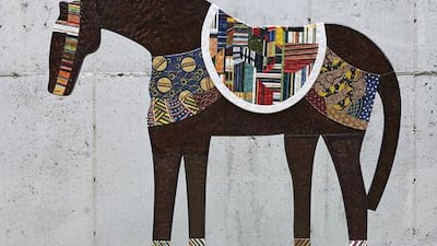 Korean artist Shin Sang-ho's 2014 work titled Horse - Emerald Green Pedestal. Courtesy Shin Sang-ho and Leehwaik Gallery