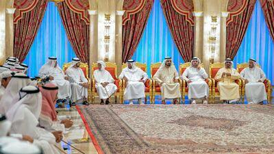 Sheikh Hamdan bin Mohammed, Crown Prince of Dubai Sheikh Maktoum bin Mohammed, Deputy Ruler of Dubai, Deputy Prime Minister and Minister of Finance, and Sheikh Ahmed bin Mohammed, chairman of the Dubai Media Council, attended the reception