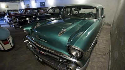 Restored vintage cars parked in Islamabad.