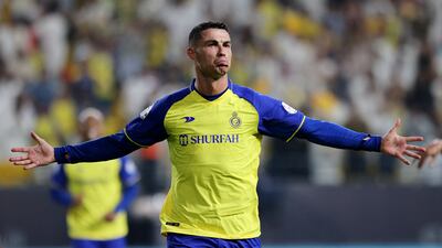Al Nassr's Cristiano Ronaldo celebrates scoring their third goal. Reuters