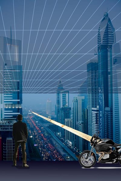 Karl Sharro: 'All of a sudden, we can start to think of driving a motorcycle on the 40th floor of a building or better still, of the motorcycle driving itself'. Courtesy Karl Sharro