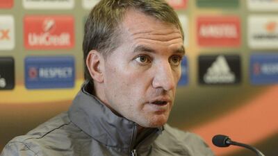 Liverpool manager Brendan Rodgers speaks during a press conference on Wednesday at the team's Melwood training ground. Jean-Christophe Bott / EPA / September 30, 2015