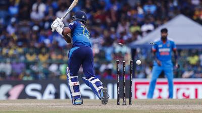 Sri Lanka's Kusal Mendis is bowled by Mohammad Siraj. AP