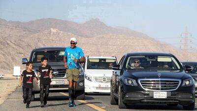 Dr Khaled Al Suwaidi during his gruelling journey to Makkah. All photos courtesy Dr Al Suwaidi