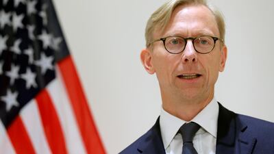 Brian Hook, the US special representative for Iran, speaks at a news conference in London on June 28, 2019. Reuters