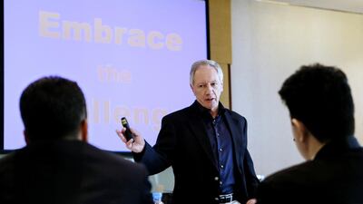 Les Hewitt, the creator of the Power of Focus series, trained 30 business leaders in Dubai last month. Sarah Dea / The National