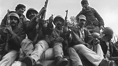 Syrian soldiers in Beirut on November 15, 1976. AFP