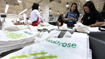 Waitrose supermarket uses oxo-biodegradable bags which the Ministry of Environment and Water recommends. Pawan Singh / The National