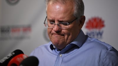 Australian Prime Minister Scott Morrison speaks to the media after touring the New South Wales (NSW) Rural Fire Service (RFS) control room in Sydney. Amid mounting criticism, Mr Morrison apologised for taking a family holiday to Hawaii while bushfires ravaged the country. EPA