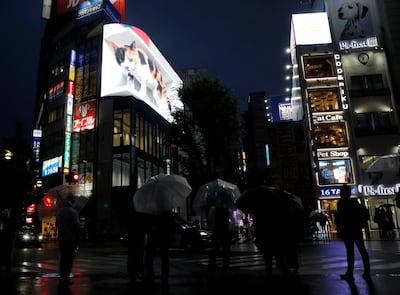 The 1,664-square-foot curved LED screen is located over one of the Tokyo’s busiest railway stations. Reuters