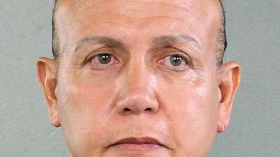 A photo released by the Broward County Sheriff's office of Cesar Sayoc in Miami. AP