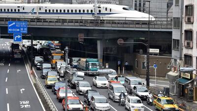 A bullet-train in Tokyo. Inflation remains far below the government's target of 2 per cent. Kazuhiro Nogi/AFP