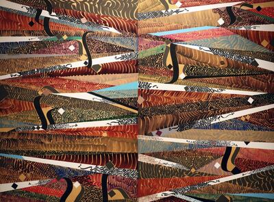 Bahman Panahi's 'Carpet of Letters', on view at the Sharjah Calligraphy Museum at part of the exhibition Music of Letters. Chris Whiteoak / The National