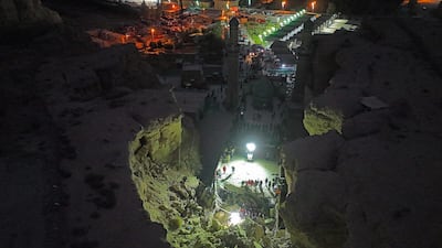 Civil defence spokesman Nawas Shaker said sand and rocks hit the roof of the shrine, which then collapsed on top of visitors. AFP