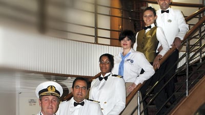 Some of the multinational crew onboard the Orient Queen.