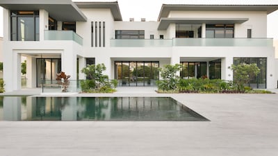 The back of the property by day.