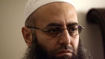 A picture taken on April 25, 2013 shows Lebanese Salafist leader Sheikh Ahmad Al Assir in his office in the southern city of Sidon. AFP Photo