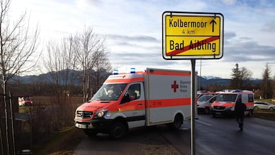 Emergency services at the scene of a head-on collision of two trains in Bad Aibling, Bavaria, Germany. Paul Winterer / EPA/