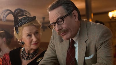 Helen Mirren stars as Hedda Hopper and Bryan Cranston stars as Dalton Trumbo in Jay Roach’s Trumbo. Hilary Bronwyn Gayle / Bleecker Street
