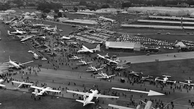 The Farnborough Airshow in Hampshire has played host to the latest and greatest from the aerospace industry since 1948. Here, 'The National' takes a look back at 74 years of aviation. All photos: Getty Images