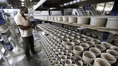 RAK Ceramics shares closed down 1.1 per cent at Dh3.45 on Sunday but they are still up more than 18 per cent for the year. Jaime Puebla / The National