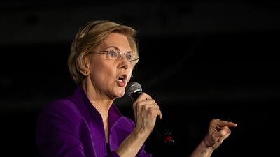 US Senator Elizabeth Warren is one of nine Democratic presidential candidates to withdraw from the pro-Israel conference. AFP