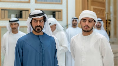 Sheikh Khalifa bin Tahnoon, Chairman of the Abu Dhabi Crown Prince's Court, and Sheikh Zayed bin Mohamed
