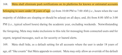 Judge Bryan Biedscheid detailed the remedies that he wants Meta to implement in its apps.