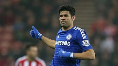 Chelsea's Diego Costa shown in action during the club's goalless draw with Sunderland on Saturday in the Premier League. Ian MacNicol / AFP / November 29, 2014