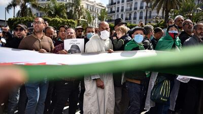 Algerians gather during an anti-government demonstration in the capital Algiers. AFP