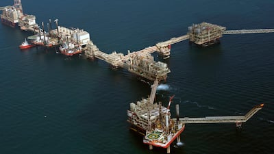 Aerial view of Zakum West Supercomplex. Adnoc Offshore will include all of its offshore operations Photo Courtesy: ADNOC