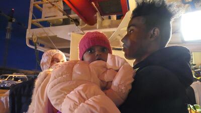Migrants including 50 minors and five pregnant women were rescued off the Libyan coast. SOS Mediterranee via Reuters