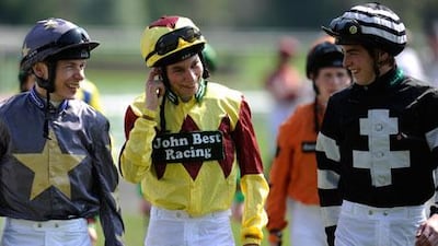 James Doyle, right, says he may have one 100 races in the UK during the season but is glad he cut that tour short to race in the UAE. "This was too good an opportunity to miss," says Doyle of his ride in place of William Buick for trainer Dhruba Selvaratnam.