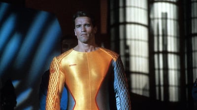 Arnold Schwarzenegger in 'The Running Man'. Courtesy Sony Pictures