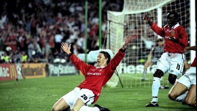 Solskjaer scored his most famous goal in May 1999 - the injury time winner in the Champions League final against Bayern Munich. Getty Images