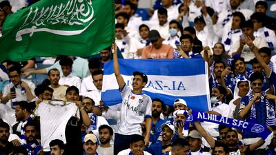 Al Hilal fans during the AFC Champions League final against Urawa Red Diamonds at the King Fahd International Stadium in Riyadh earlier this year. Reuters