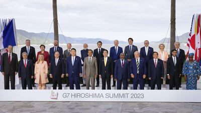Leaders and delegates at the Grand Prince Hotel Hiroshima during the three-day summit. EPA
