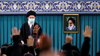Iran's supreme leader, Ayatollah Ali Khamenei, holds a meeting with women in Tehran. EPA