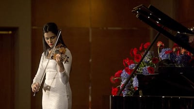Aisha Syed Castro performs at Emirates Palace. Courtesy ADF