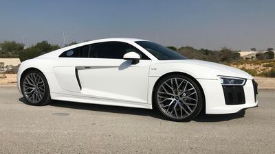 The R8 shares many components with Lamborghini's Huracán. Adam Workman / The National