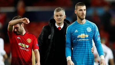 Manchester United manager Ole Gunnar Solskjaer leaves the field and after the defeat. AP Photo