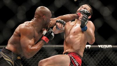 Kamaru Usman punches Jorge Masvidal. Getty