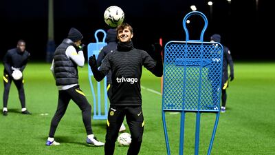 Mason Mount takes part in the training session.