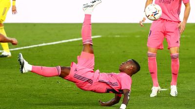 Real Madrid's Vinicius Junior in action. Reuters
