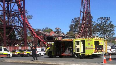 Emergency services vehicles outside the Dreamworld theme park at Coomera on the Gold Coast, Australia on October 25, 2016 after four people were reported killed on a ride at Australia’s biggest theme park. Scott Bailey/ AAP via Reuters