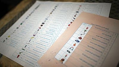 Some of the many symbols used for illiterate voters, who will make up over a third of voters Egypt's parliamentary elections.