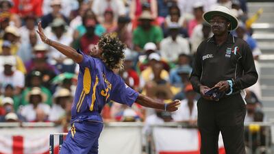 Lasith Malinga of Sri Lanka during the 2007 World Cup final in Bridgetown, Barbados. Getty