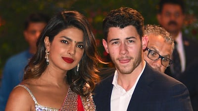Priyanka Chopra and Nick Jonas at Mukesh Ambani’s son's pre-engagement party earlier this year. AFP