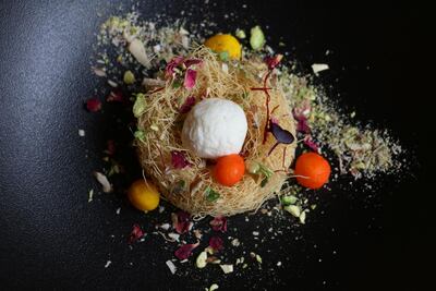 Kunafa nest at Farzi Cafe